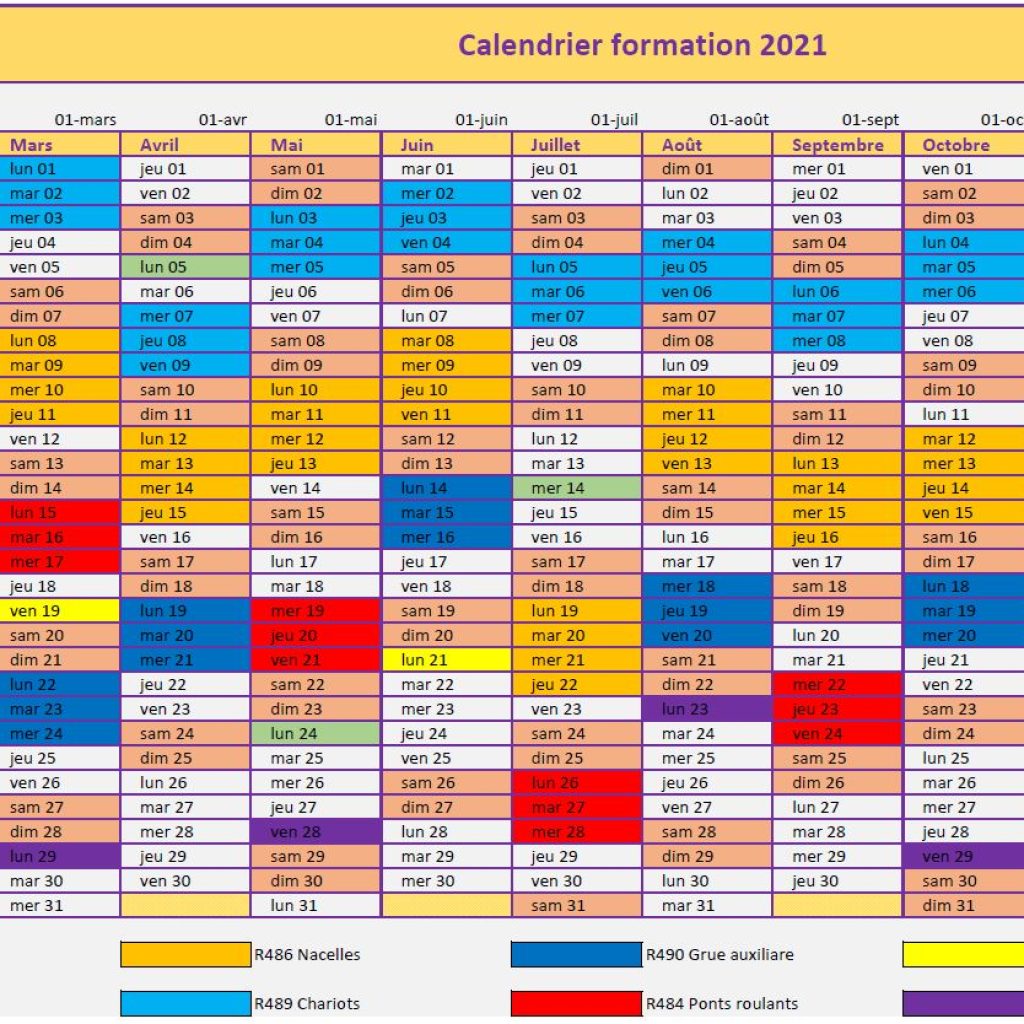 Calendrier formation 2021 au 09-02-2021